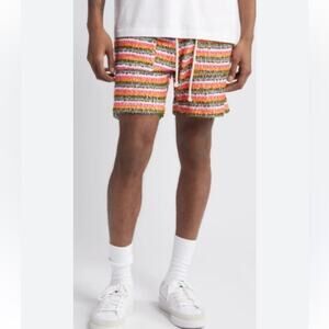 KROST NWT $115 Crushed Sand Knit Shorts in Orange Multi M